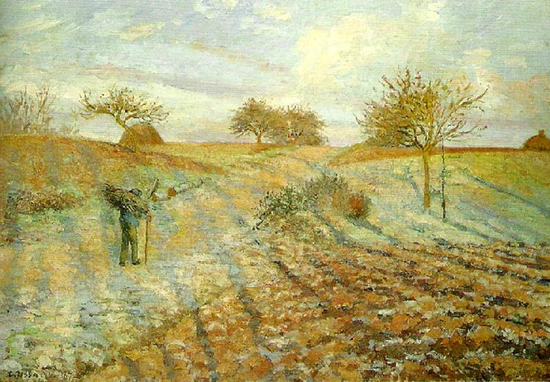 Camille Pissarro hoarfrost the old road to ennery China oil painting art